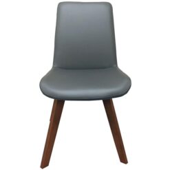 Nook Leather Swivel Dining Chair, Grey / Blackwood