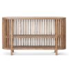 Nordin Reclaimed Elm Timber Oval Open Shelf Sideboard, 140cm