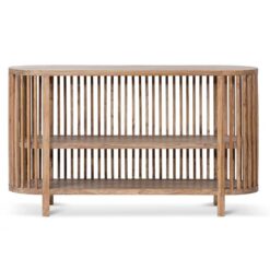 Nordin Reclaimed Elm Timber Oval Open Shelf Sideboard, 140cm