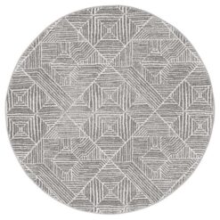 Oasis Kenza Modern Round Rug, 150cm, Silver