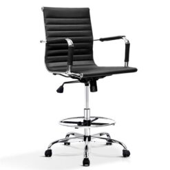 Office Chair Drafting Stool Leather Chairs Black