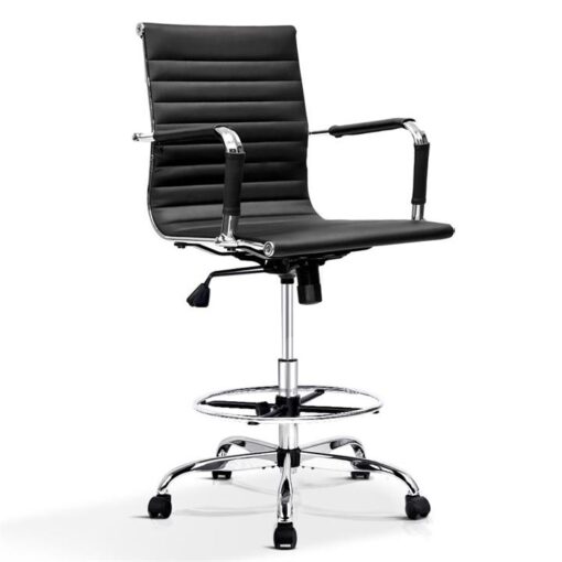 Office Chair Drafting Stool Leather Chairs Black