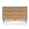 Oksby American White Oak Timber 6 Drawer Chest, Natural