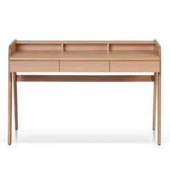 Oksby American White Oak Timber Secretary Desk, 135cm, Natural