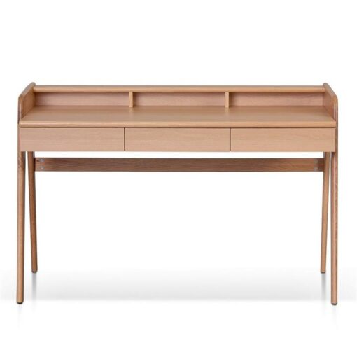 Oksby American White Oak Timber Secretary Desk, 135cm, Natural