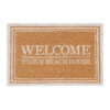 Oxford Coir Door Mat, Welcome To Our Beach House, 85x55cm, Natural / Ivory