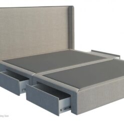 Oxford studed wing upholstered bed frame with choice of storage base