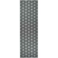Pacific No.9892 Indoor / Outdoor Runner Rug, 300x80cm, Grey / Black