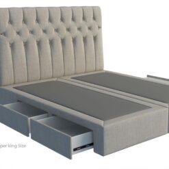 Paddington custom upholstered bed with choice of storage base