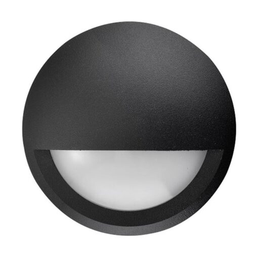 Pala IP65 Exterior LED Surface Mounted Eyelid Step Light, 12V, Black