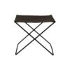 Palma Leather & Iron Foldable Camp Stool, Black