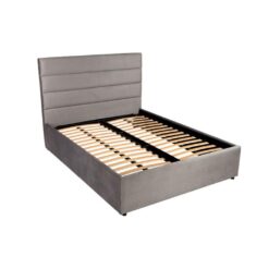 Panelled horizontal custom upholstered bed with choice of storage base