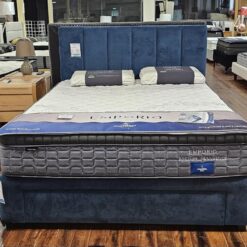 Panelled vertical custom upholstered bed with divan t4 base - discounted display model