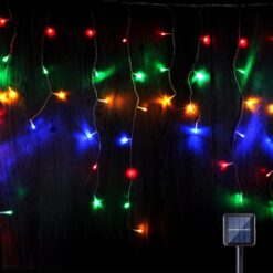 Paraty IP44 Indoor / Outdoor Solar Powered LED Icicle Light, 14m, Multicolour