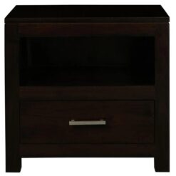Paris 1 Drawer Solid Mahogany Timber Lamp Table (Chocolate)