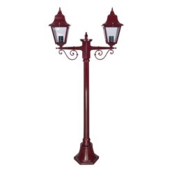 Paris Italian Made IP43 Exterior Post Lantern, 2 Light, 138cm, Burgundy