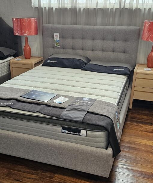 Paris ii custom upholstered bed with floating base - discounted display model