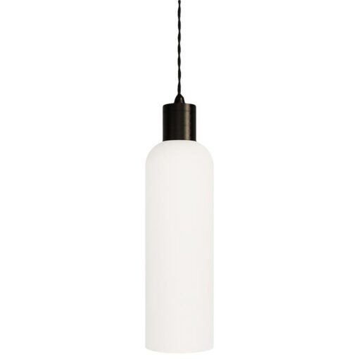 Parlour Elong Pendant Light, White / Iron