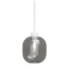 Parlour Lite Curve Glass & Aluminium Pendant Light, Smoke / Textured White