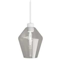 Parlour Lite Geo Pendant Light, Clear / Textured White