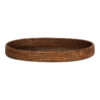 Paume Handcrafted Rattan Oval Tray, Antique Brown