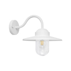 Payong IP44 Metal & Glass Exterior Wall Light, White