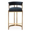 Pentax Velvet Fabric & Metal Counter Stool, Indigo / Gold