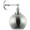 Pesini Glass Wall Light, Chrome / Smoke