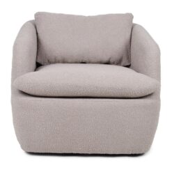 Pewton Boucle Fabric Swivel Armchair, Cappuccino
