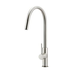 Piccola Round Pull Out Kitchen Mixer Tap - Dual Flow - PVD Brushed Nickel