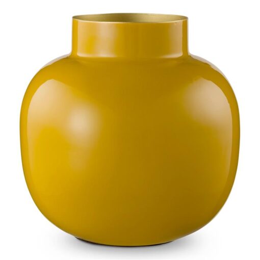 Pip Studio Lillo Metal Vase, Small, Yellow