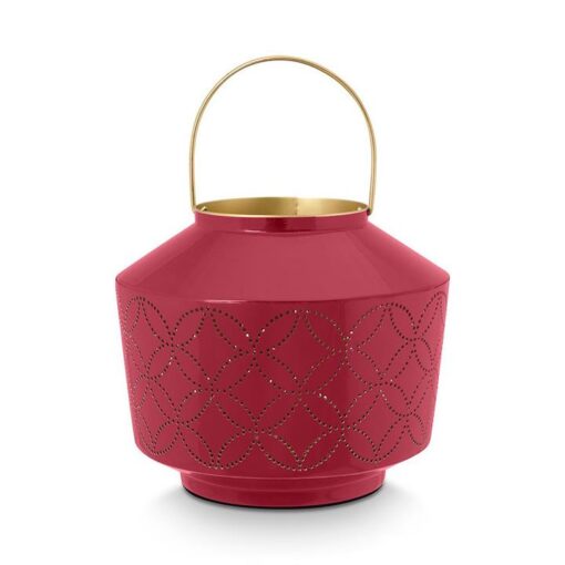 Pip Studio Nazare Enamelled Metal Lantern, Small, Pink