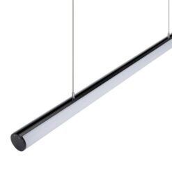 Pipe Aluminium Dimmable LED Linear Pendant Light, 170cm, 3000K, Black