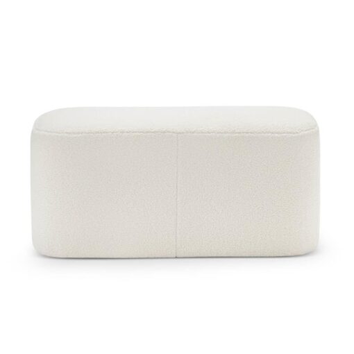 Podd Sherpa Fabric Ottoman Bench, Cream