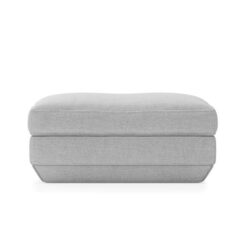 Podium Fabric Ottoman, Bayview Silver