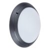 Polyring IP65 Italian Made Exterior Bunker Wall Light, Plain, Round, Black