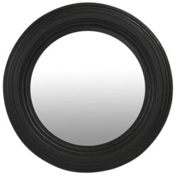 Portal Timber Frame Round Wall Mirror, 90cm, Black