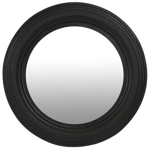 Portal Timber Frame Round Wall Mirror, 90cm, Black