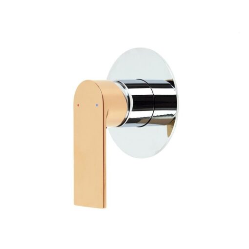 Prato Wall Mounted Bath and Shower Mixer - Luxury Chrome With Rose Gold