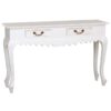 Queen Ann Nouveau Mahogany Timber Sofa Table, 120cm, White