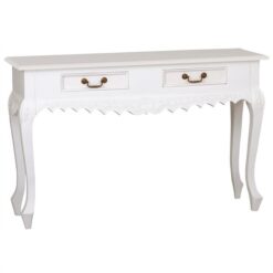 Queen Ann Nouveau Mahogany Timber Sofa Table, 120cm, White