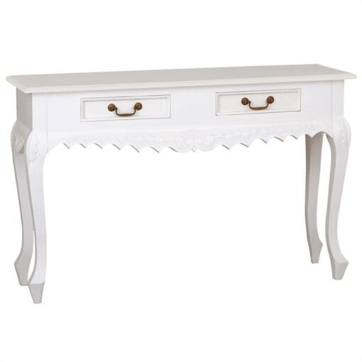 Queen Ann Nouveau Mahogany Timber Sofa Table, 120cm, White