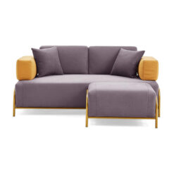 Quorina Modern Fabric Sofa, 2 Seater with Ottoman