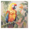 "Rainbow Macaw's Jungle Perch" Stretched Canvas Wall Art Print, 80cm