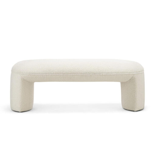 Remi Teddy Fabric Ottoman Bench, Cream