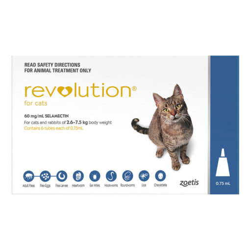 Revolution (Selamectin) - Large Cats (Blue) 3 Pack + 1 Dose Free