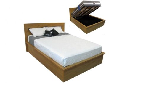 Rimu custom gas lift timber bed frame - discounted display model