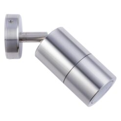 Roslin IP65 Exterior Single Adjustable Wall Light, GU10, Stainless Steel