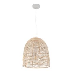 Rota Interior Ellipse Rattan Pendant Light - Brown