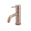 Round Basin Mixer Curved Spout - Single Lever - Champagne